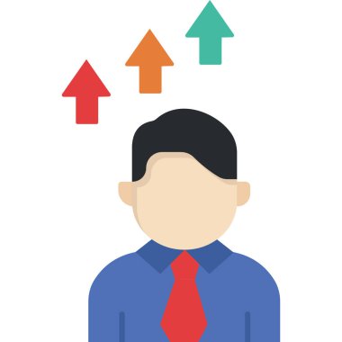 Ok simgesi vektör çizimi tasarımı olan iş adamı