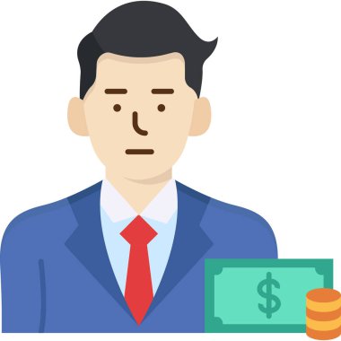 Para avatar vektör illüstrasyon tasarımı ile iş adamı