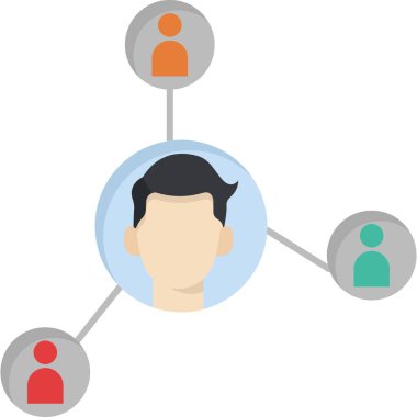 Ağ simgesi olan bir iş adamı. vektör illüstrasyonu