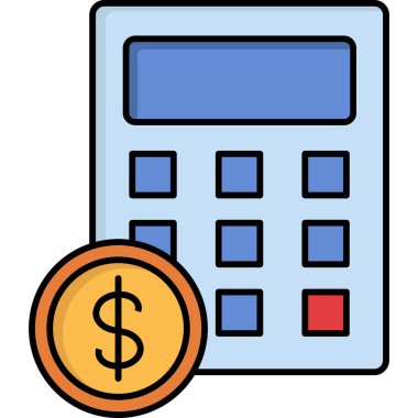 Hesap makinesi. Web simgesi basit illüstrasyon