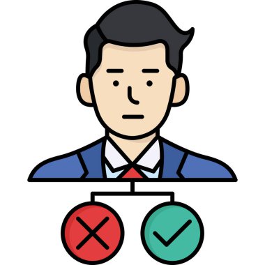 Bir madalya avatar karakter vektör çizim tasarımı ile iş adamı