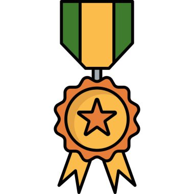 Madalya ikon vektör illüstrasyonu