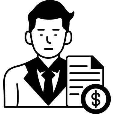 İş adamı. Web simgesi basit illüstrasyon