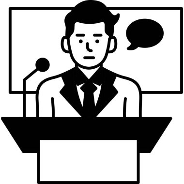 Konuşma balonu olan iş adamı