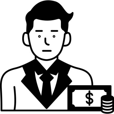 İş adamı. Web simgesi basit illüstrasyon