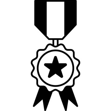 Madalya simgesi, vektör illüstrasyonu