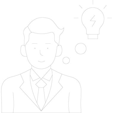 Soru işareti ve vektör illüstrasyonlu iş adamı