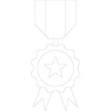 Yıldızlı bir madalyonun vektör illüstrasyonu