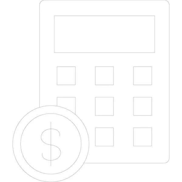 Calculadora Con Dinero Monedas Vector Ilustración Diseño — Vector de stock