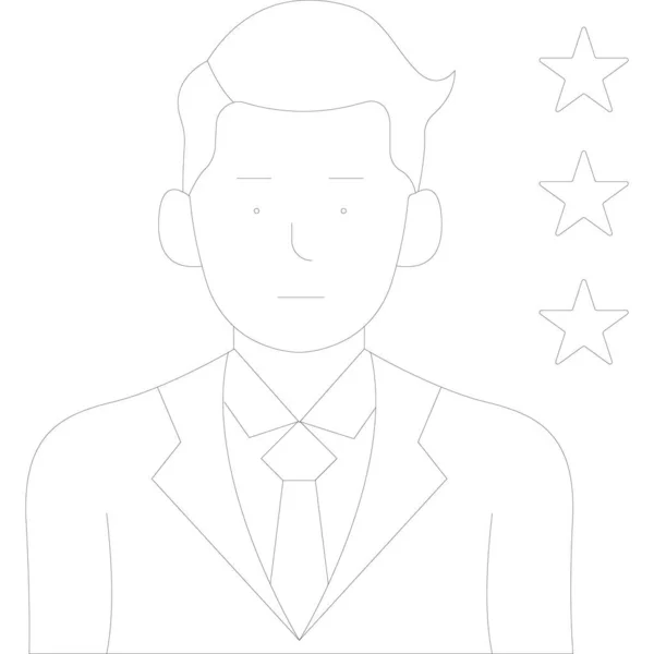 Homme Affaires Avec Une Icône Étoile Sur Fond Blanc — Image vectorielle