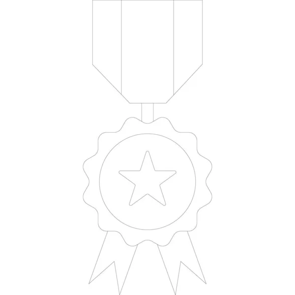 Ilustração Vetorial Uma Medalha Com Uma Estrela — Vetor de Stock