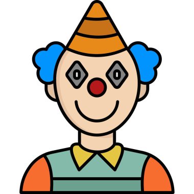 Şapkalı çocuk ve palyaço vektör çizimi