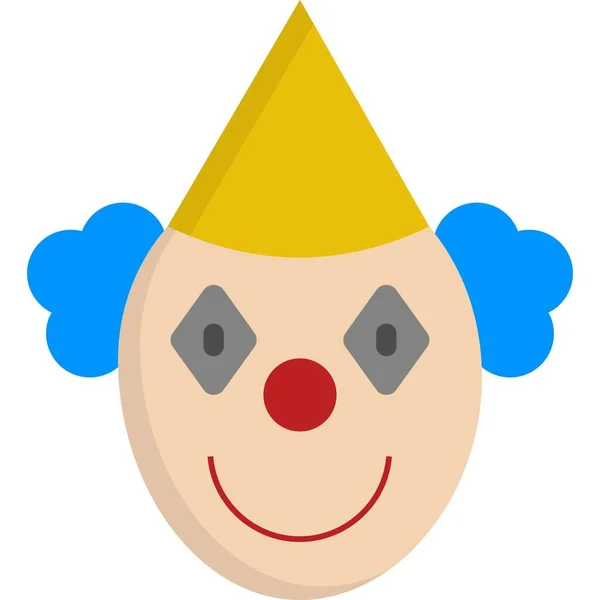 Een Clown Web Icoon Eenvoudige Illustratie — Stockvector
