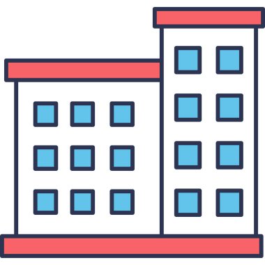 Bina. Web simgesi basit illüstrasyon