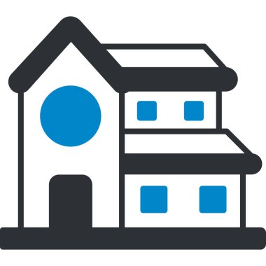 Bina. Web simgesi basit illüstrasyon