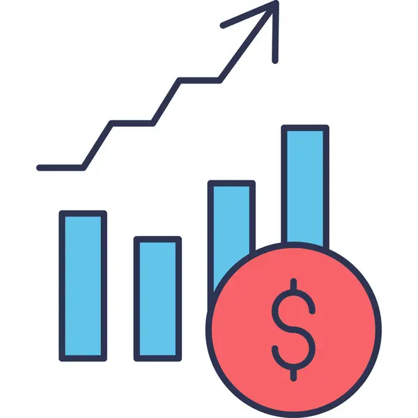 Finansiell Tillväxt Enkel Illustration — Stock vektor