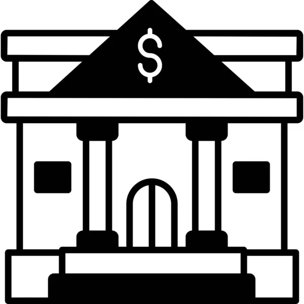 Bankgebouw Eenvoudig Ontwerp — Stockvector