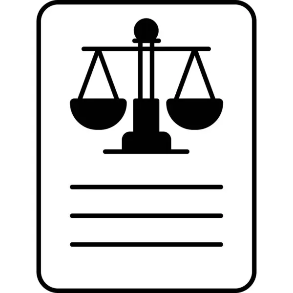 Droit Justice Vecteur Icône Moderne Fond Simple — Image vectorielle
