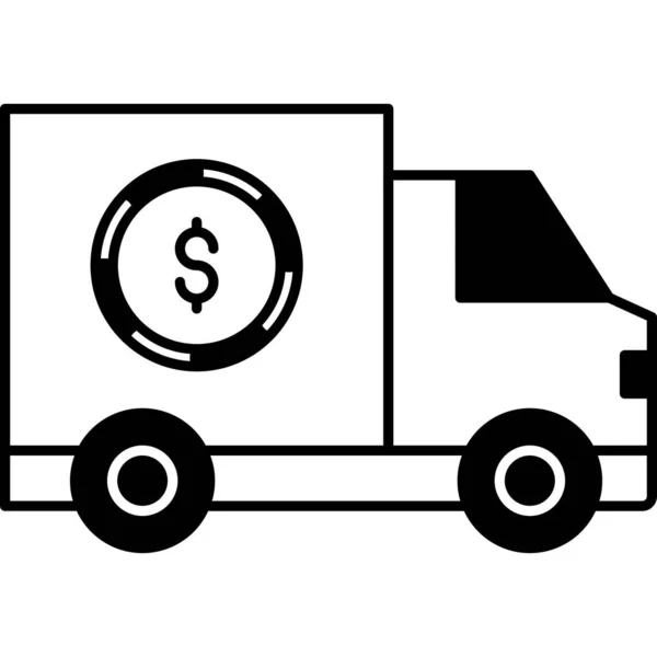 Money Truck Simple Illustration — Stock Vector