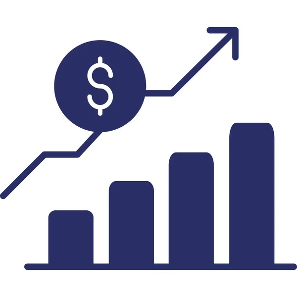 Pénzügyi Növekedési Grafikon Vektor Illusztráció — Stock Vector