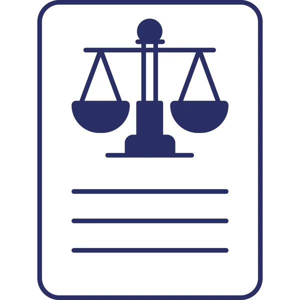 Právo Spravedlnost Vektorová Ikona Moderní Jednoduché Minimalistické — Stockový vektor