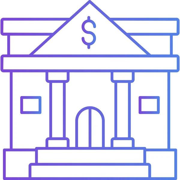 Здание Банка Простой Дизайн — стоковый вектор
