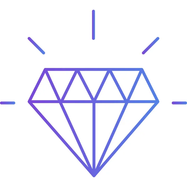 Diamante Icono Web Ilustración Simple — Archivo Imágenes Vectoriales