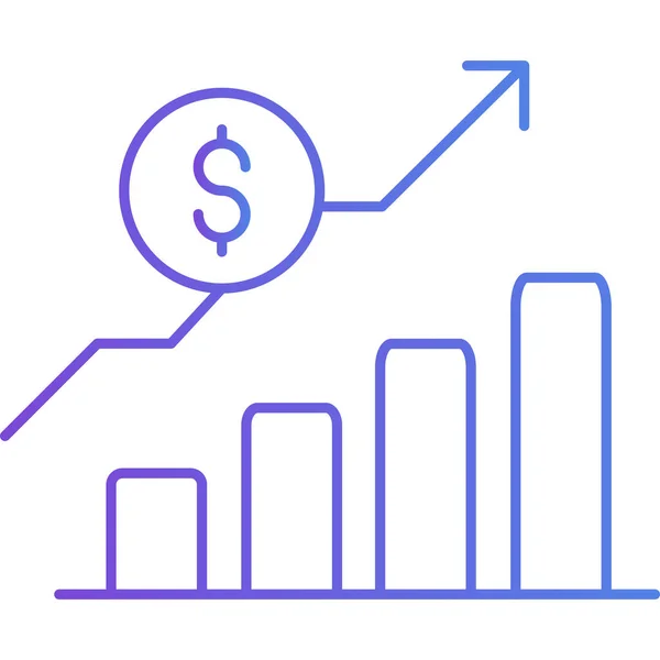 Finanzwachstumsdiagramm Mit Dollarsymbol Vektorillustration — Stockvektor