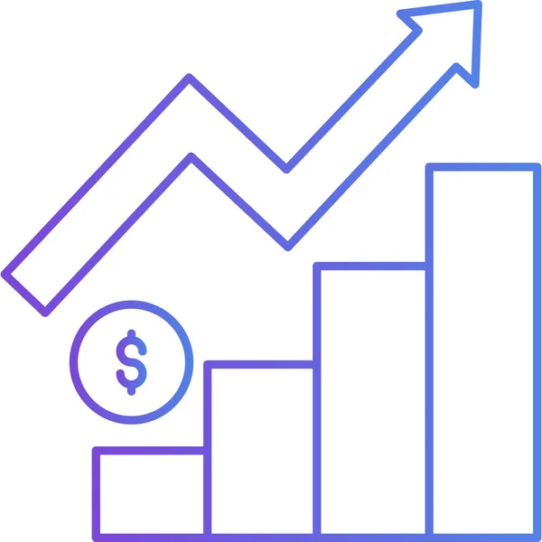 Grafico Della Crescita Finanziaria Design Semplice — Vettoriale Stock