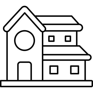 Ev. Web simgesi basit illüstrasyon 