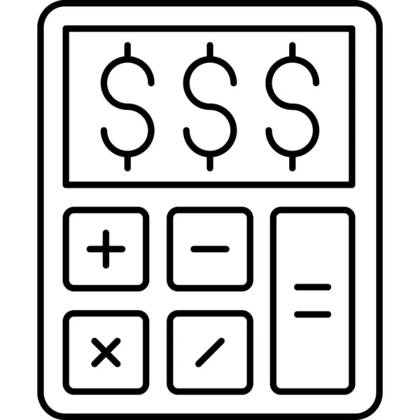 Ícone Calculadora Calculadora Negócios Estilo Esboço —  Vetores de Stock