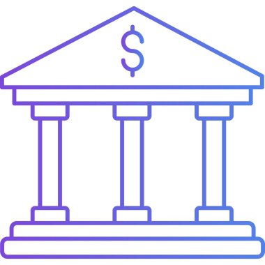 Banka binası simgesi, vektör illüstrasyonu 