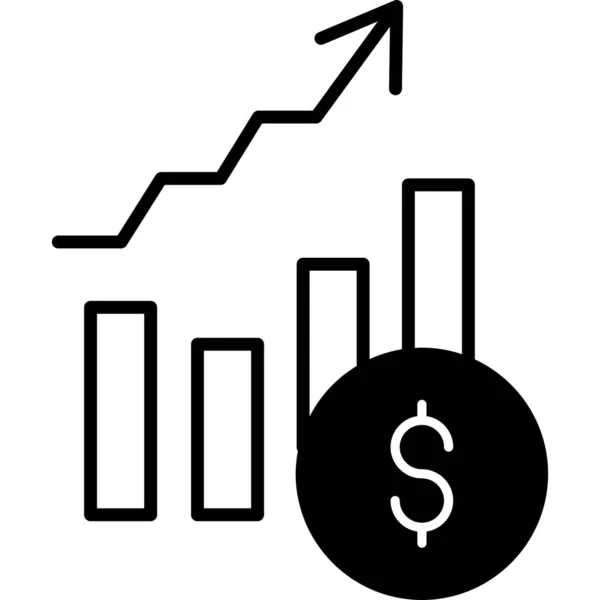 Ikona Wzrostu Biznesu Prosty Styl — Wektor stockowy