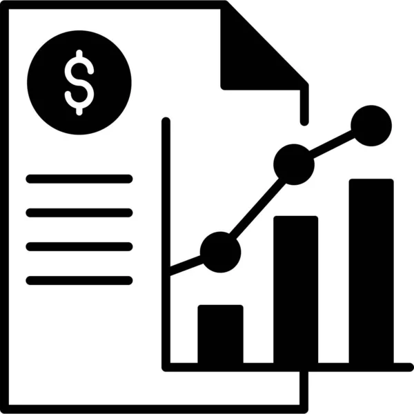 Ícone Relatório Gráfico Negócios — Vetor de Stock