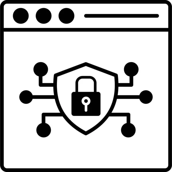 Vector Icono Seguridad Tecnología — Vector de stock