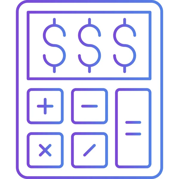 Calcolatrice Icona Web Semplice Illustrazione — Vettoriale Stock