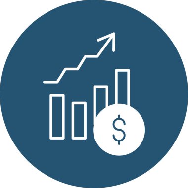 İş grafik vektör simgesi. biçim çift renkli düz yuvarlak sembol, kobalt ve gri renkler, yuvarlak açılar, beyaz arkaplan. 