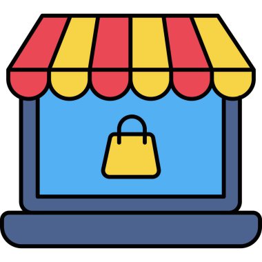 İnternetten alışveriş. Web simgesi 