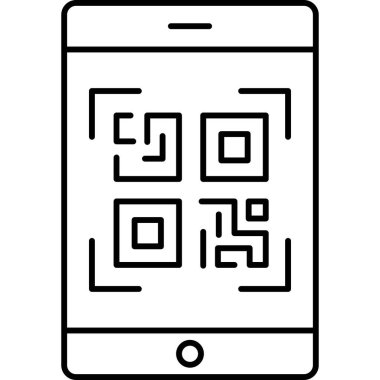 akıllı telefon tarama kodu simgesi ana hat biçiminde 