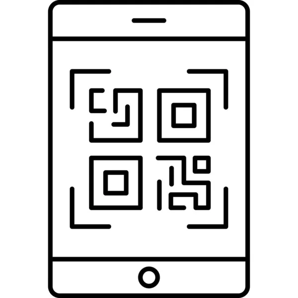 stock vector smartphone scan code icon in outline style 