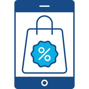 indirimli çanta simgesi modaya uygun izole edilmiş arkaplan 