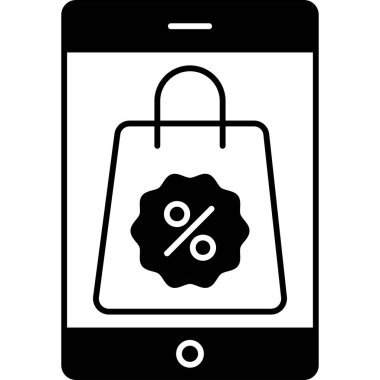 Alışveriş çantası indirim simgesi katı stil 