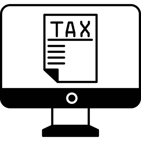 计算机和税务符号 简单的矢量图解 — 图库矢量图片