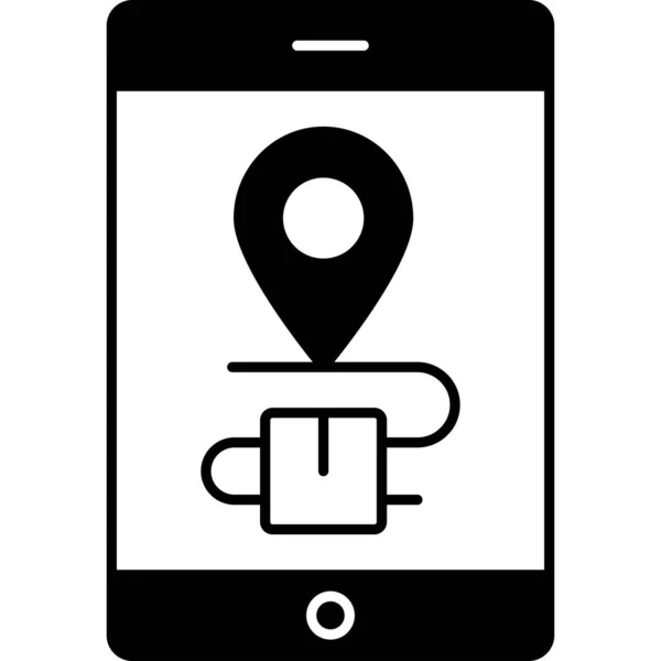 Smartphone Carte Localisation Icône Vecteur Illustration Design — Image vectorielle
