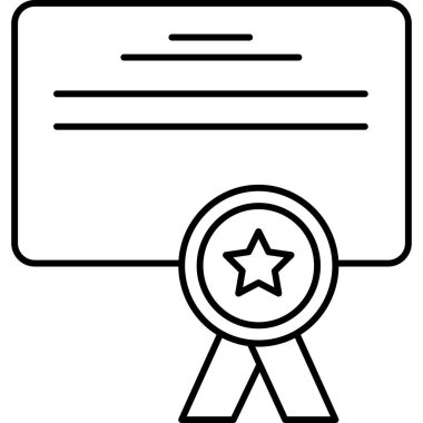 Sertifika. Web simgesi basit illüstrasyon