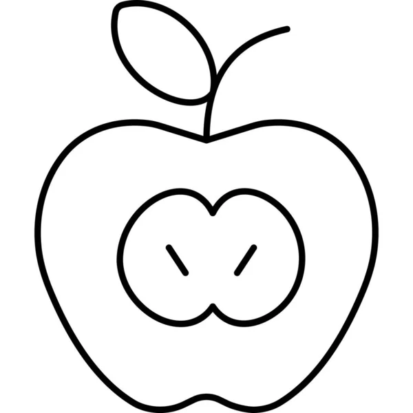 苹果水果图标 轮廓风格 — 图库矢量图片