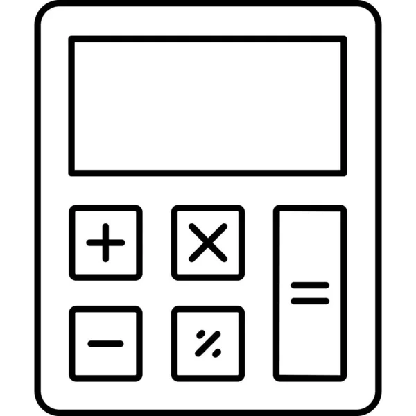 Calculadora Matemática Icono Calculadora Estilo Esquema — Archivo Imágenes Vectoriales
