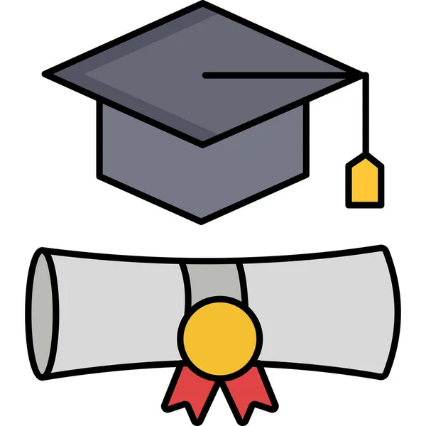 Δίπλωμα Αποφοίτησης Εικονίδιο Εκπαίδευσης — Διανυσματικό Αρχείο