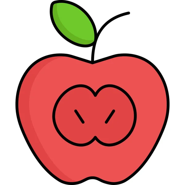 Червоне Яблуко Мультяшна Ілюстрація — стоковий вектор