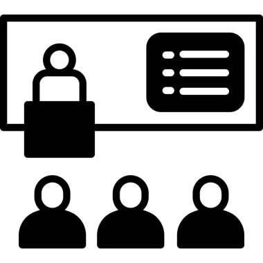 İş toplantısı simgesi, anahat stili